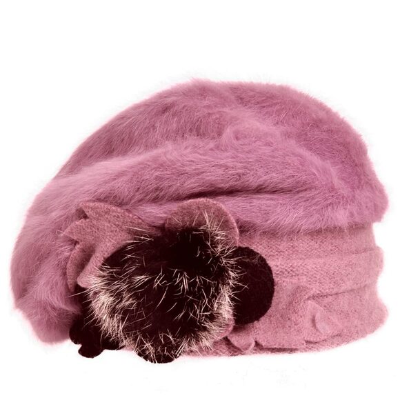 7684 Women\'s 100% Wool Bucket Hat Felt Cloche Beret Dress Winter Beanie